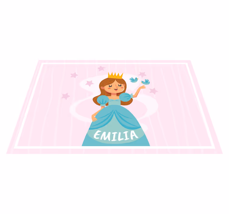 Kinder placemat Schattige prinses met sterren en vogels - TenStickers