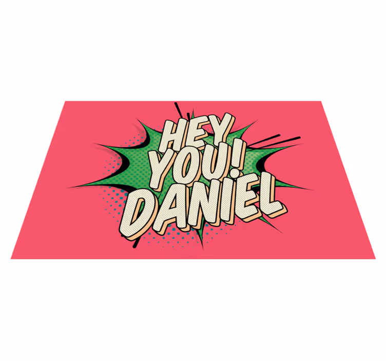 Placemat met naam hey jij! gepersonaliseerd - TenStickers