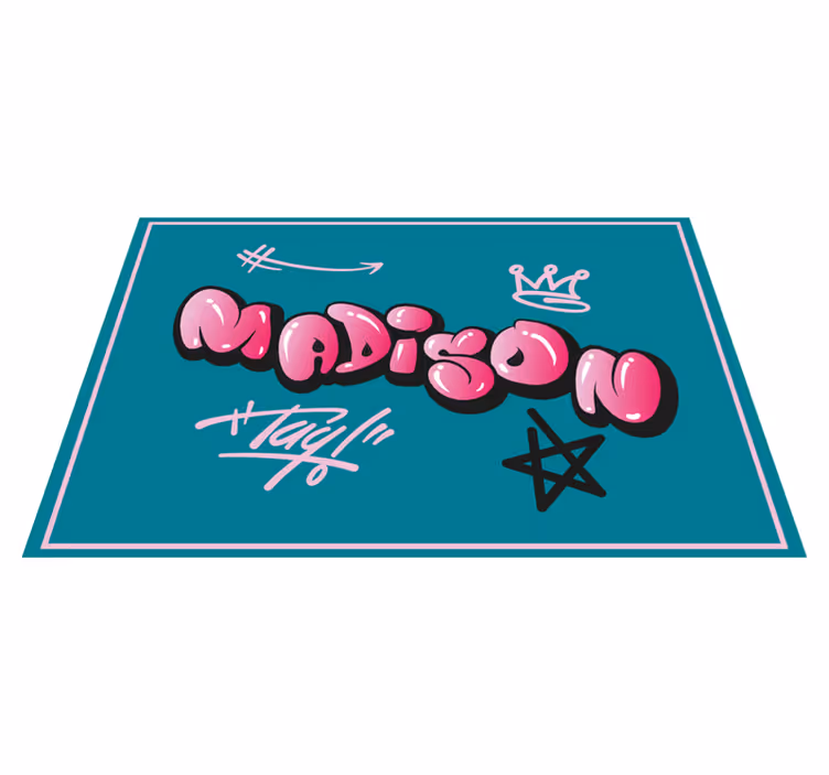 Originele placemat gepersonaliseerd met naam ontwerp - TenStickers