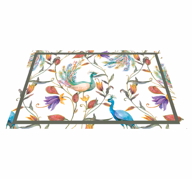 Originele placemat met pauwenbloemenpatroon - TenStickers