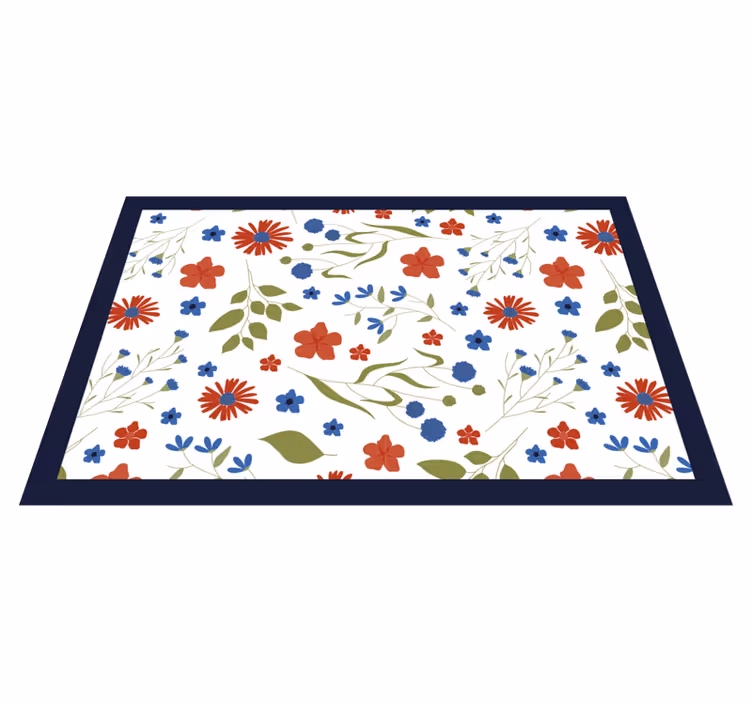 Kinder placemat bloemenpatroon plezier - TenStickers