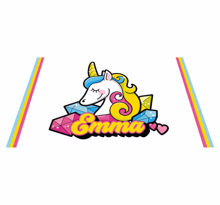 Kinder placemat eenhoorn edelsteen thema - TenStickers