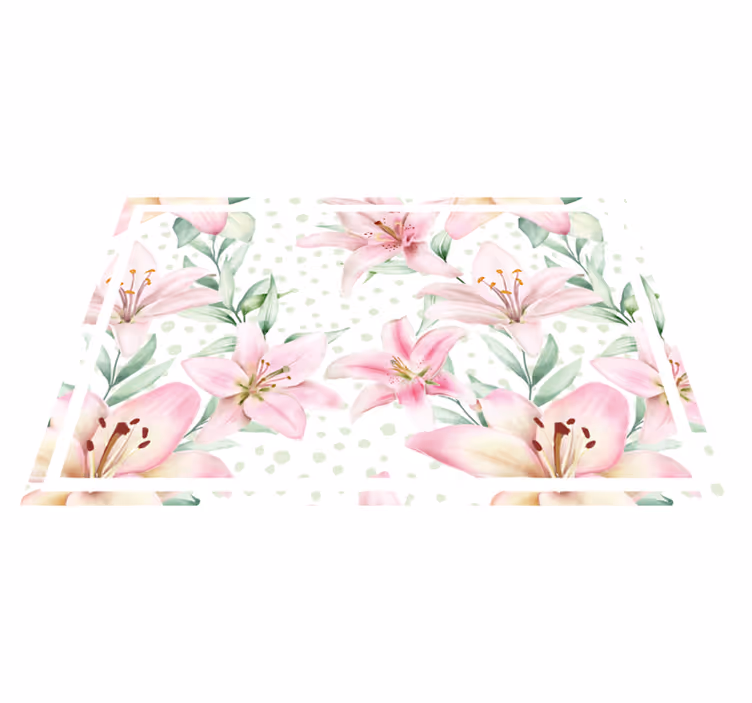 Originele placemat met bloemige lelie-arrangement - TenStickers
