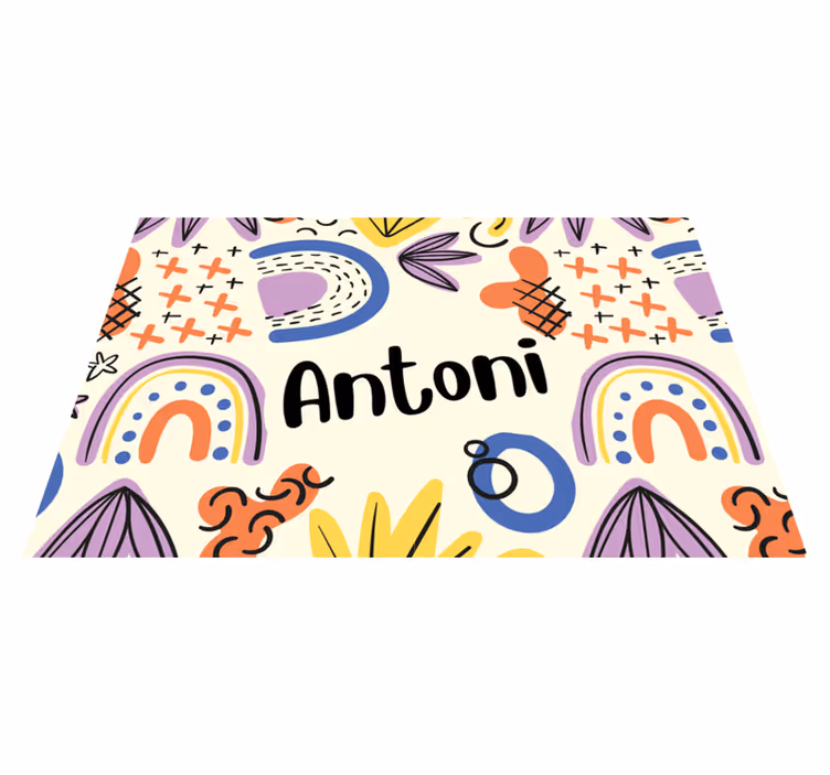 Kinder placemat kleurrijke naam patronen - TenStickers