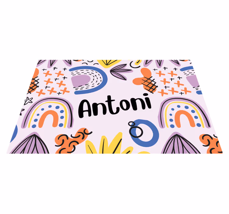 Kinder placemat kleurrijke regenboogpatronen - TenStickers