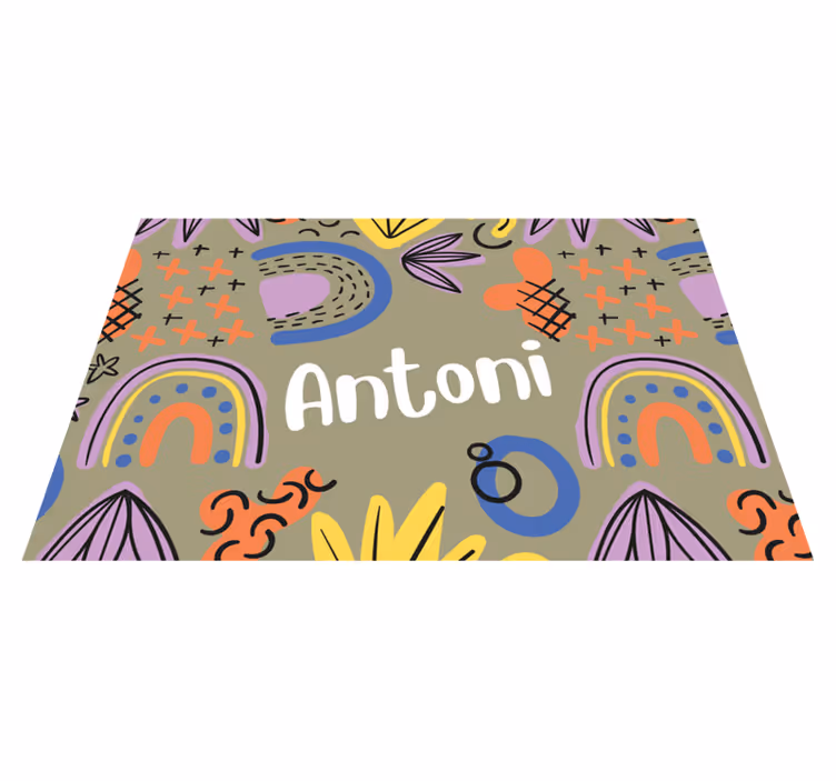 Placemat met naam kleurrijk naamontwerp - TenStickers