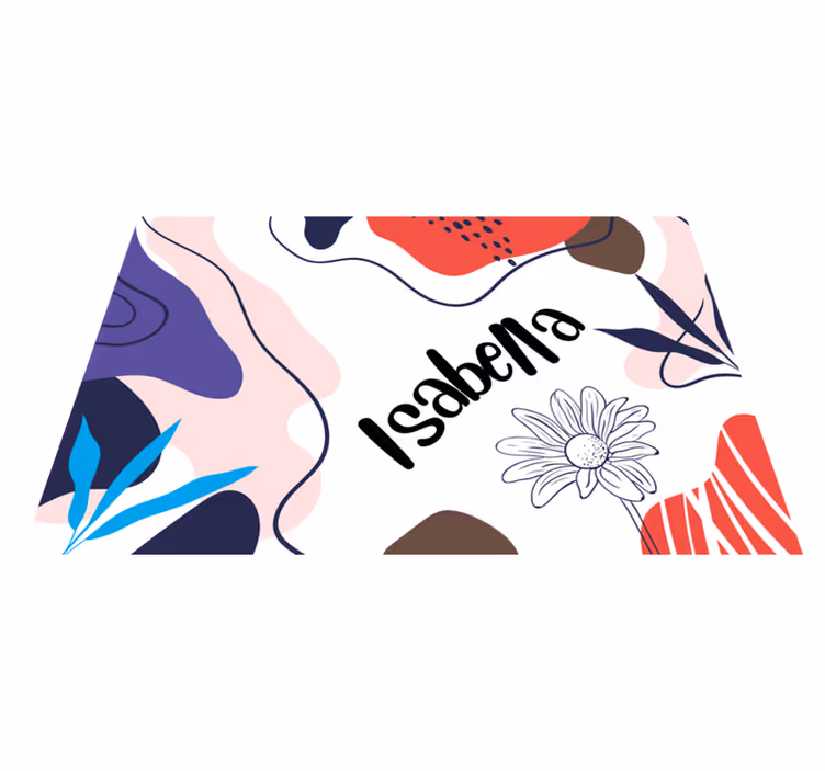 Placemat met naam kleurrijk abstract bloemig - TenStickers