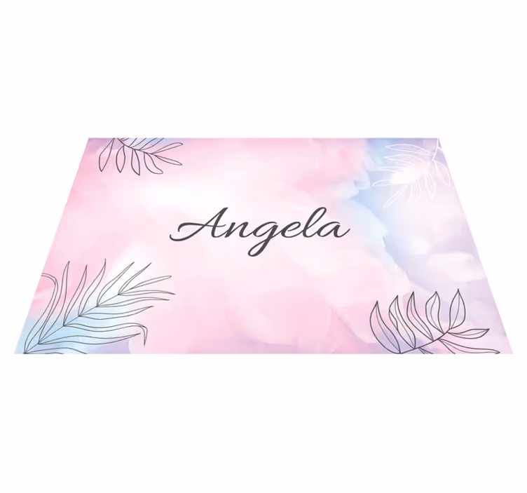 Placemat met naam elegante bloemen schotel - TenStickers