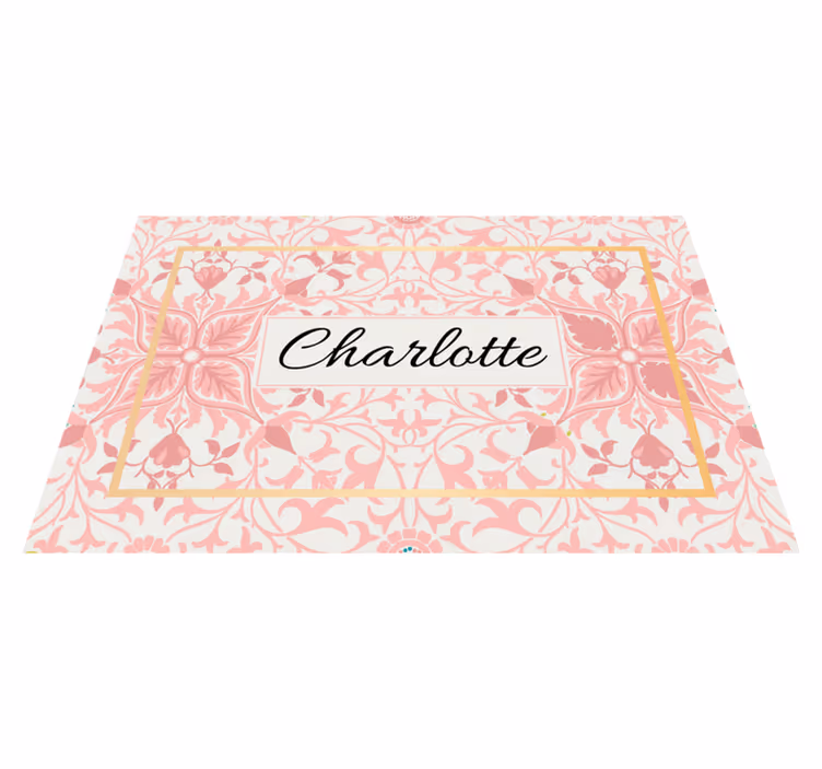 Placemat met naam aangepaste botanische opstelling - TenStickers