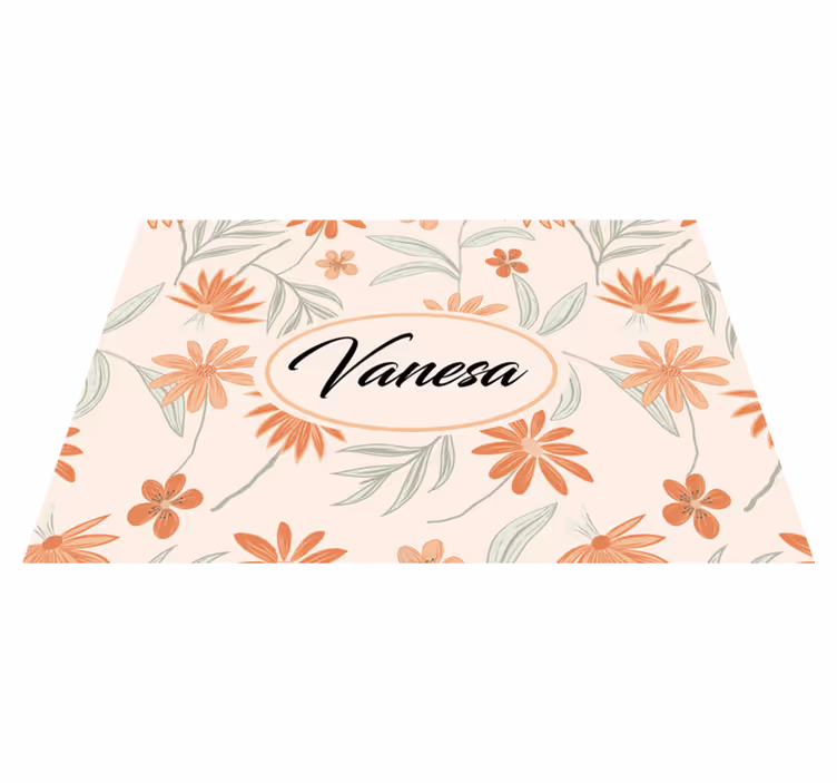 Placemat met naam botanische arrangementen - TenStickers
