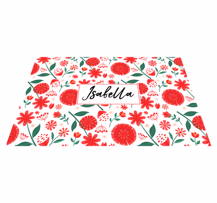 Placemat met naam bloemennaam kunstwerk - TenStickers