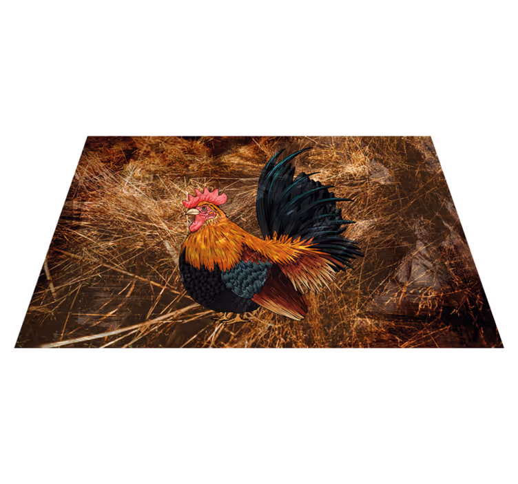 Originele placemat met levendige kip kunst - TenStickers