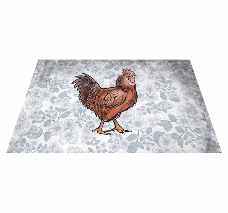 Originele placemat rustieke kip illustratie - TenStickers