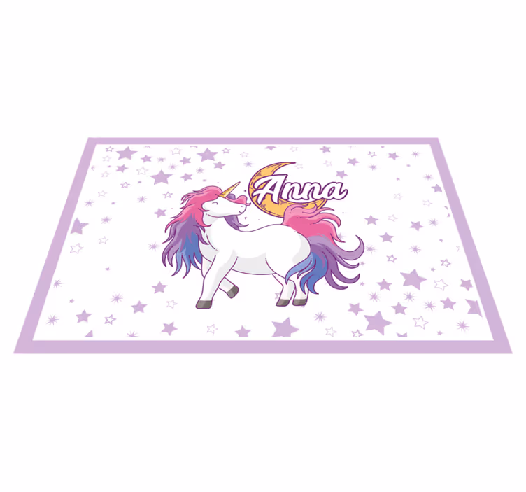Kinder placemat eenhoorn met sterren - TenStickers
