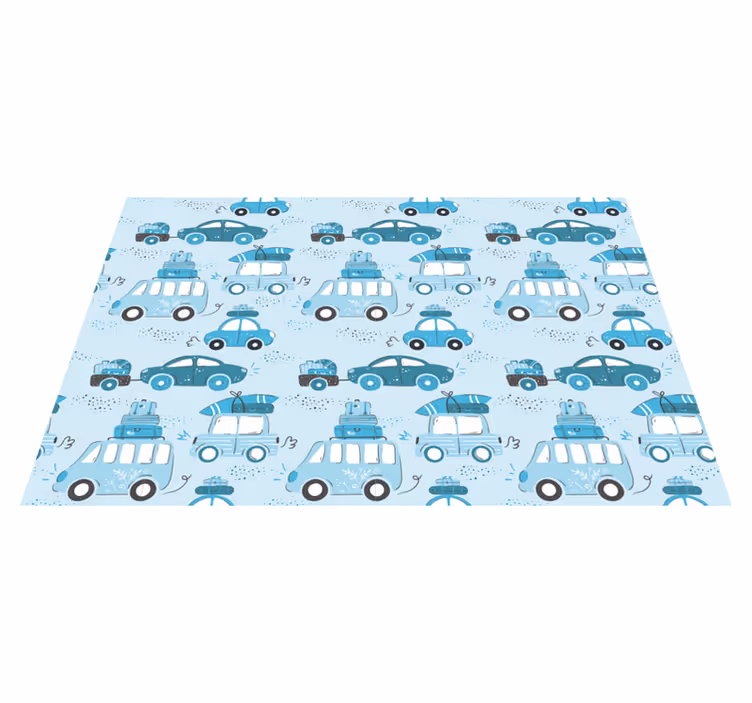 Kinder placemat auto's met bagage - TenStickers