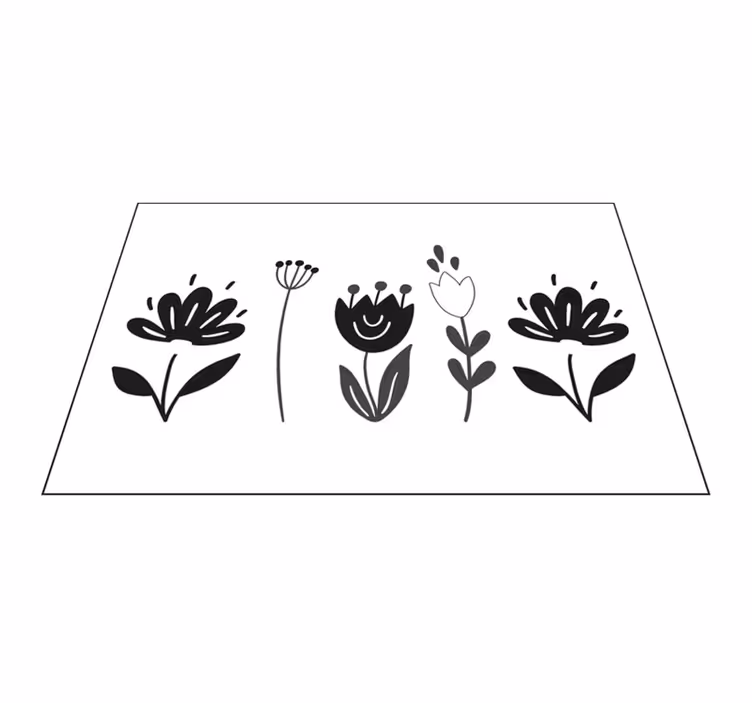 Originele placemat met bloemenlijntekening - TenStickers