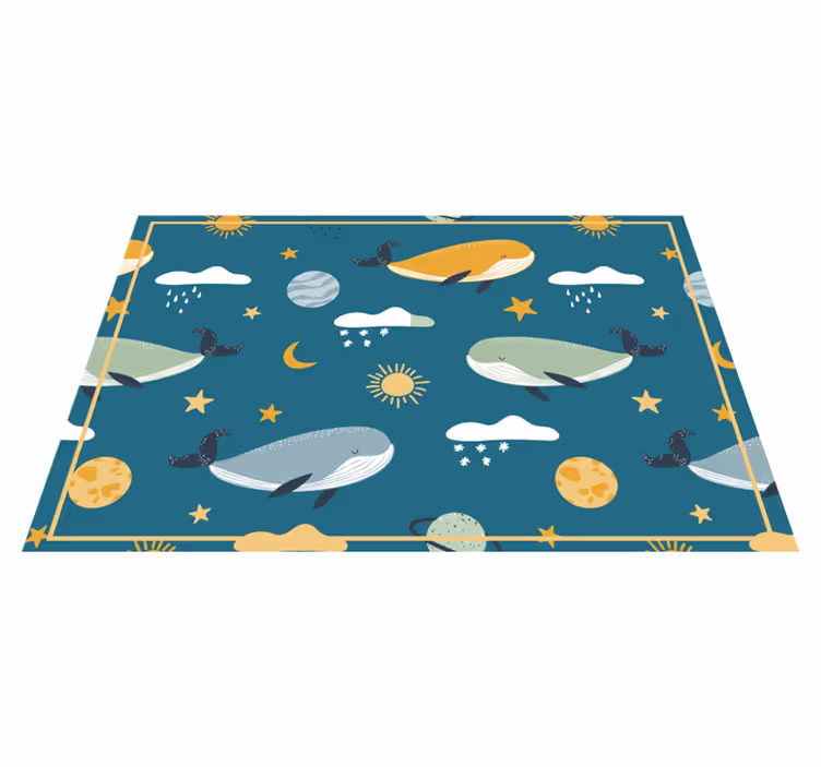 Kinder placemat walvissen en sterrenpatronen - TenStickers