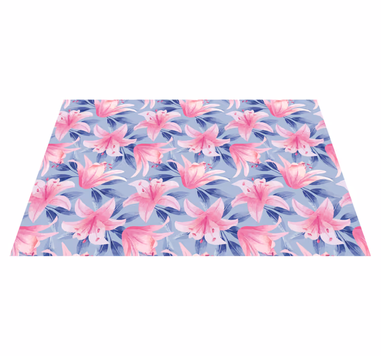Originele placemat met bloemenpatroon in roze lelie - TenStickers