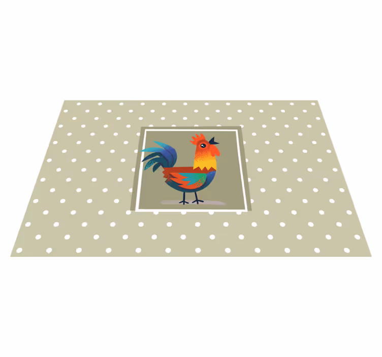 Kinder placemat met kleurrijke haan kunst - TenStickers