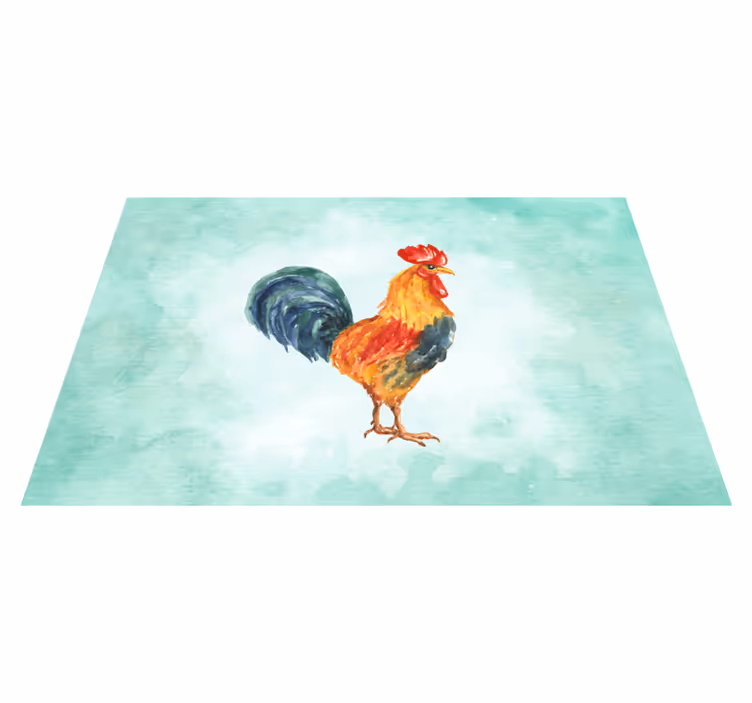 Originele placemat kleurrijke kip illustratie - TenStickers