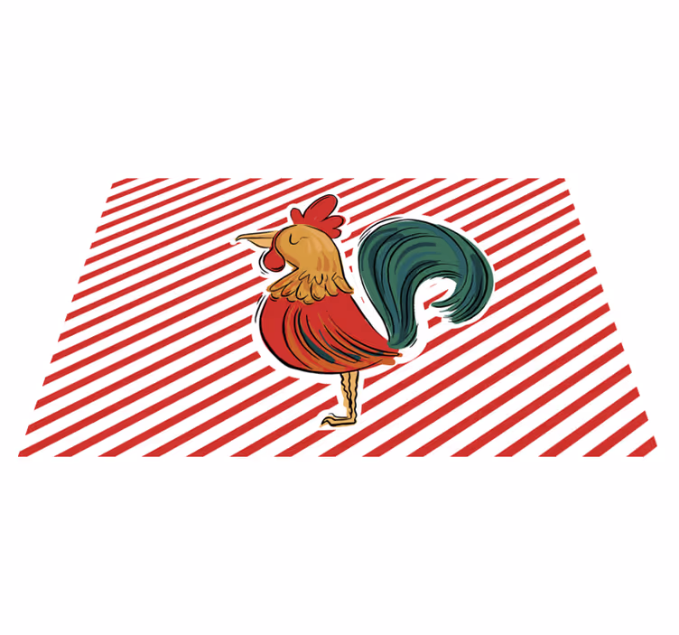Originele placemat rooster met strepen - TenStickers