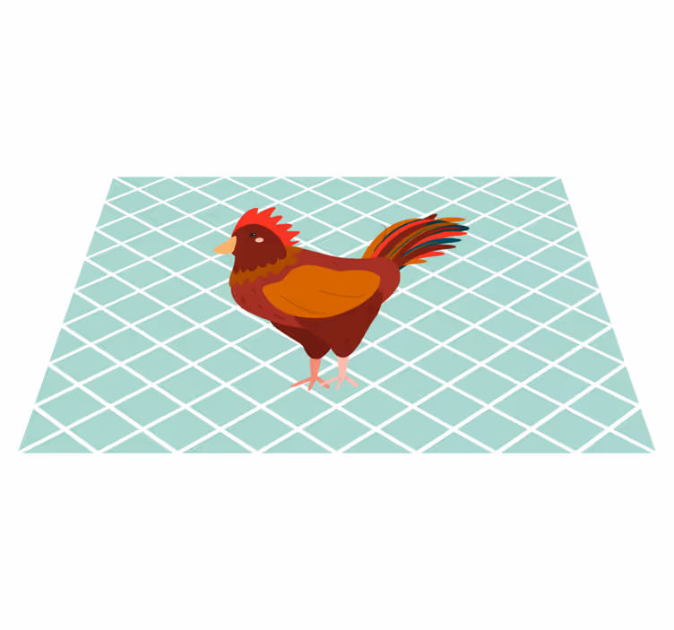 Originele placemat met charmante haan illustratie - TenStickers