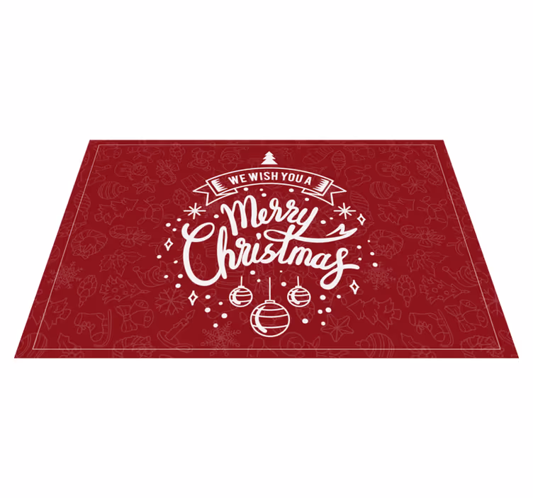 Rode vakantiegroet kerstmis placemat - TenStickers