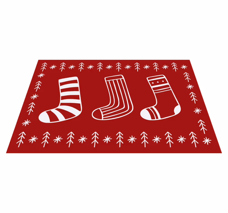 Kerstmis placemat met feestelijke sokkenpatronen - TenStickers