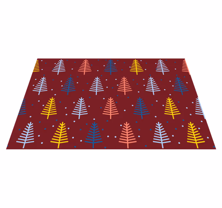 Kerstmis placemat kleurrijk boompatroon - TenStickers