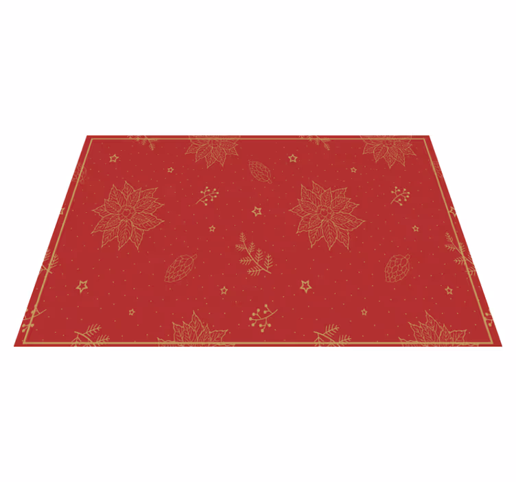 Kerstmis placemat met feestelijk bloemenpatroon - TenStickers