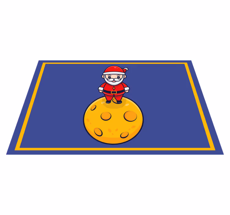 Kerstmis placemat santa op de maan - TenStickers