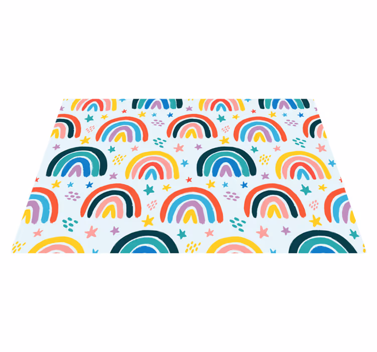 Kinder placemat levendige regenboogelementen - TenStickers