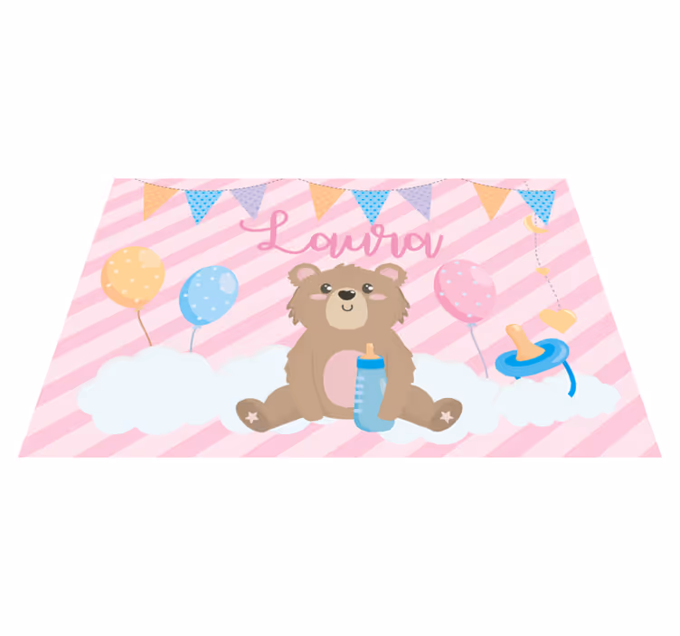 Kinder placemat schattige beer ballon - TenStickers