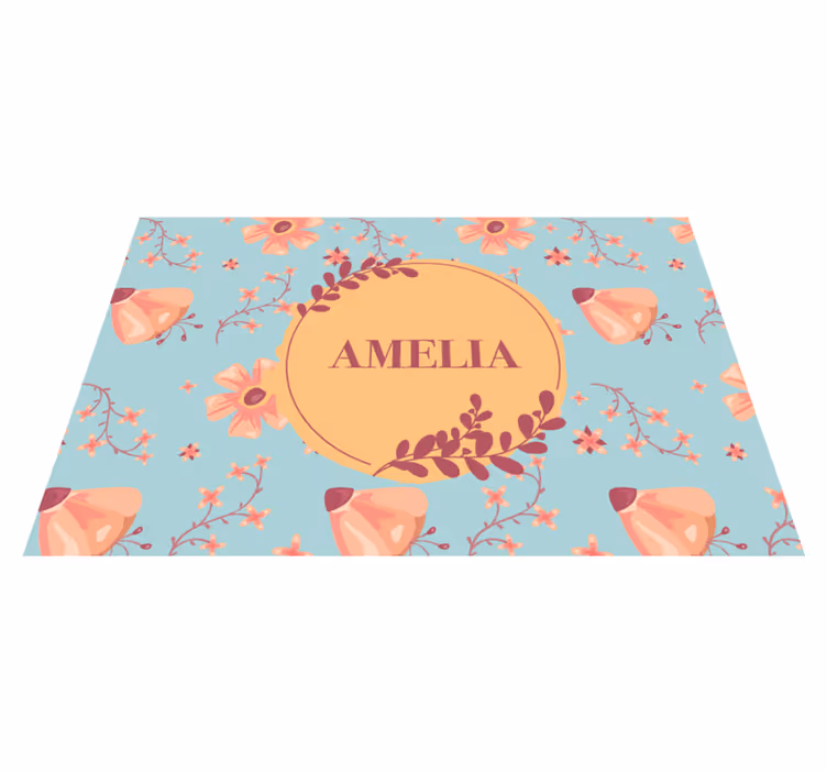 Placemat met naam botanisch persoonlijk naam - TenStickers