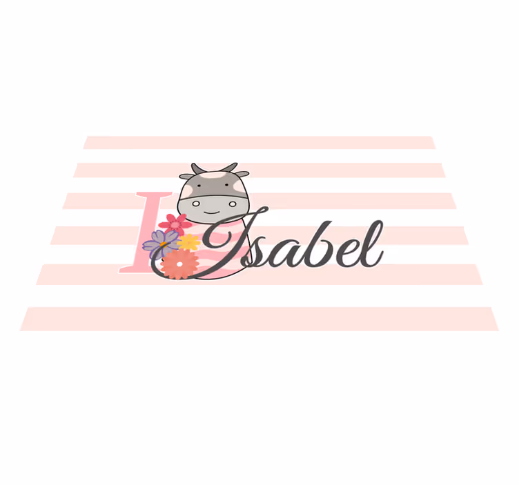 Placemat met naam koe thema personalisatie - TenStickers