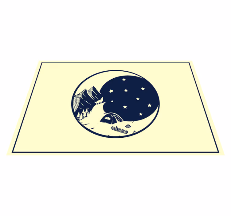 Originele placemat bergcamping scene - TenStickers