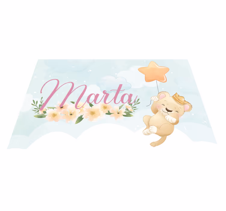 Kinder placemat schattige leeuw met ballon - TenStickers