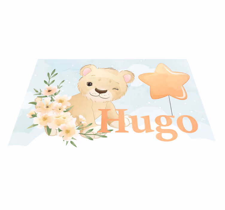 Kinder placemat vrolijke leeuw grafiek - TenStickers