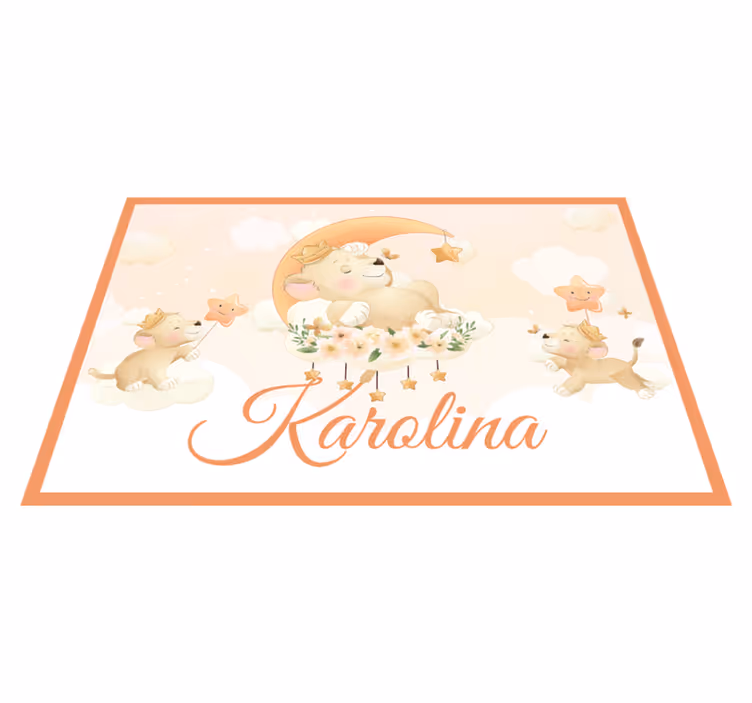 Kinder placemat speelse leeuwenwelpen - TenStickers