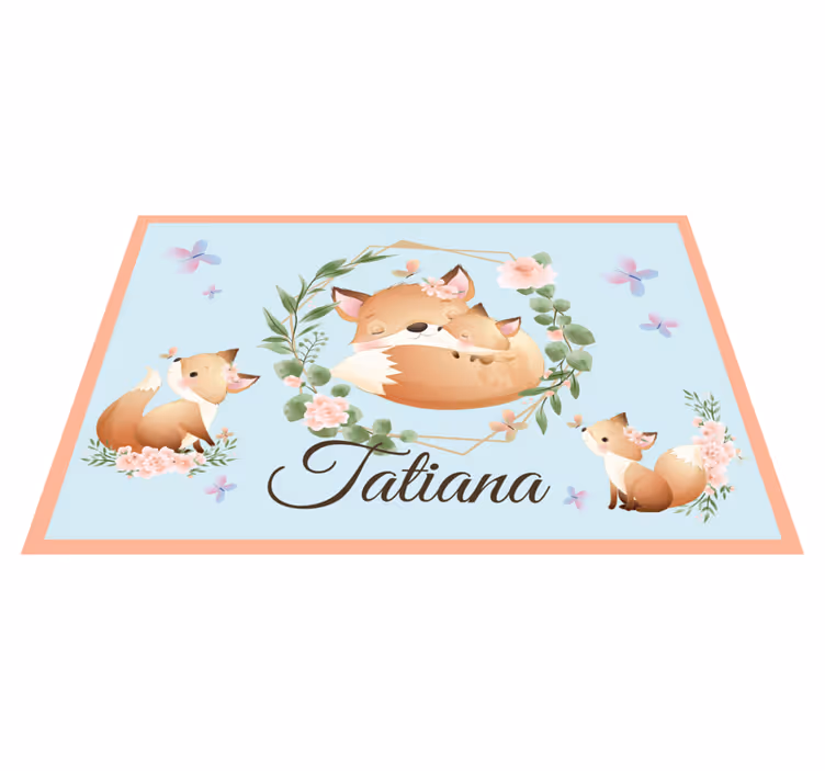 Kinder placemat schattige vos familie - TenStickers
