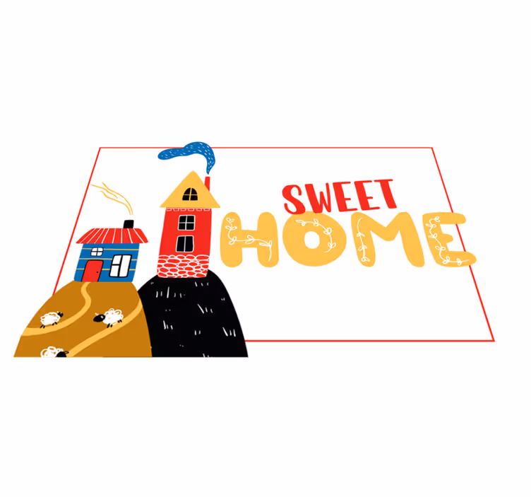 Kinder placemat kleurrijke huisscène - TenStickers