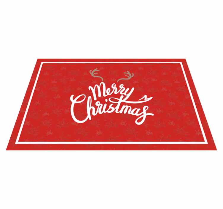 Kerstmis placemat Vrolijk kerstfeest met rendierbrokken - TenStickers