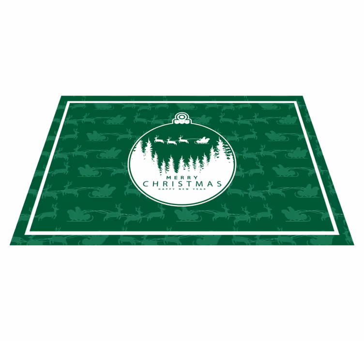 Kerstmis placemat met kerstversiering scène - TenStickers