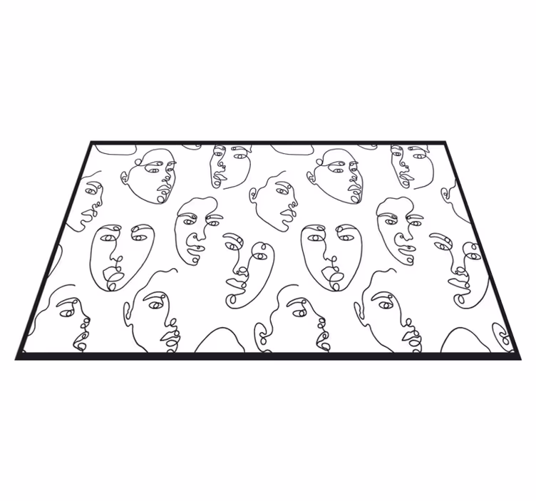 Moderne placemat abstracte gezichten lijntekening - TenStickers