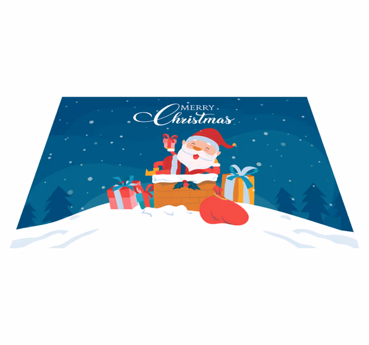 Kerstmis placemat met cadeaus van de kerstman - TenStickers