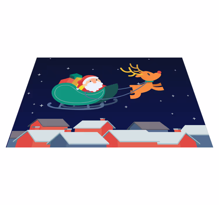 Kerstmis placemat reis van de kerstman - TenStickers