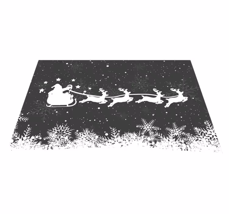 Kerstmis placemat santa sleigh reindeer - TenStickers