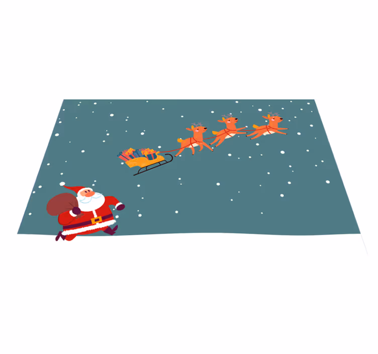 Kerstmis placemat santa claus slede rit - TenStickers