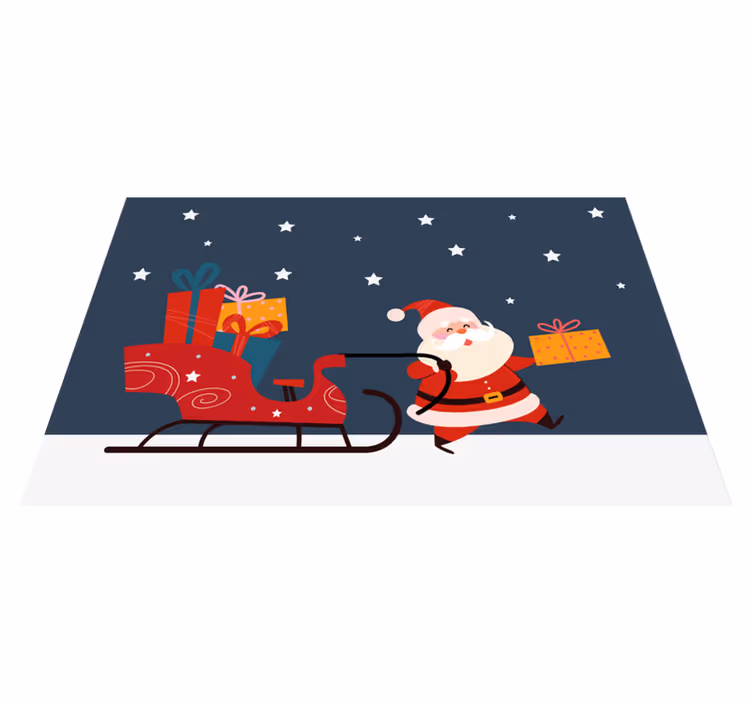 Kerstmis placemat kerstman sleigh geschenken - TenStickers