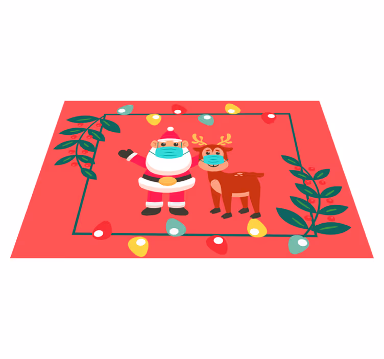 Kerstmis placemat kerstman en slede - TenStickers